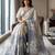 Blue color linen fabric designer partywear saree