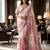 Pink color linen fabric designer partywear saree