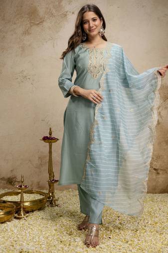 Black color chinon fabric beautiful embroiered palazzo dress for ceremonial looks