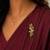 Gold Tone Floral Saree Pin Brooch with Emerald, Ruby, CZ Accents – Indian Bridal Jewelry