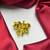 Gold Tone Floral Saree Pin Brooch with Emerald, Ruby, CZ Accents – Indian Bridal Jewelry
