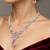 Pink Crystal Teardrop Necklace and Earrings | Silver Bridal Jewelry Set