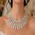 Cubic Zirconia Statement Necklace Earring Set, Diamond-Look Bridal Choker, Pageant Jewelry
