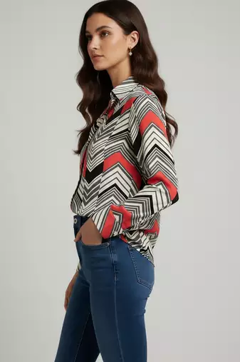 Multy color designer printed super satin fabric elegant printed shirt for girls