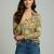 Green color designer printed super satin fabric elegant printed shirt for girls
