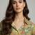 Green color designer printed super satin fabric elegant printed shirt for girls