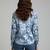 Blue color designer printed super satin fabric elegant printed shirt for girls