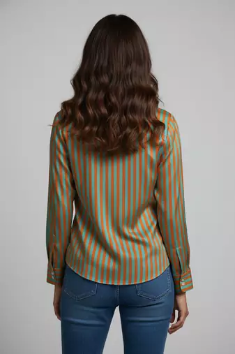 Green color designer printed super satin fabric elegant printed shirt for girls