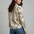 Cream color designer printed super satin fabric elegant printed shirt for girls