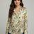 Green color designer printed super satin fabric elegant printed shirt for girls