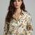 Cream color designer printed super satin fabric elegant printed shirt for girls