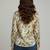Green color designer printed super satin fabric elegant printed shirt for girls