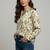 Green color designer printed super satin fabric elegant printed shirt for girls