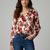 Rust color designer printed super satin fabric elegant printed shirt for girls