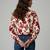 Rust color designer printed super satin fabric elegant printed shirt for girls