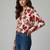 Rust color designer printed super satin fabric elegant printed shirt for girls