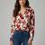 Rust color designer printed super satin fabric elegant printed shirt for girls