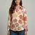 Cream color designer printed super satin fabric elegant printed shirt for girls