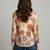 Cream color designer printed super satin fabric elegant printed shirt for girls