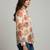 Cream color designer printed super satin fabric elegant printed shirt for girls