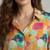 Mustard color designer printed super satin fabric elegant printed shirt for girls