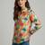 Mustard color designer printed super satin fabric elegant printed shirt for girls