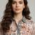 Grey color designer printed super satin fabric elegant printed shirt for girls
