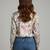 White color designer printed super satin fabric elegant printed shirt for girls