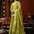 Olive heavy tissue with allover cow butta & fancy tassels saree