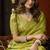 Olive heavy tissue with allover cow butta & fancy tassels saree