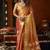Orange green heavy tissue with allover cow butta & fancy tassels saree