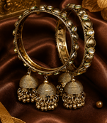 Traditional Gold Plated Jhumki Charm Bangles