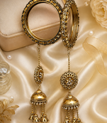 Antique Gold Plated Jhumki Bangle Set