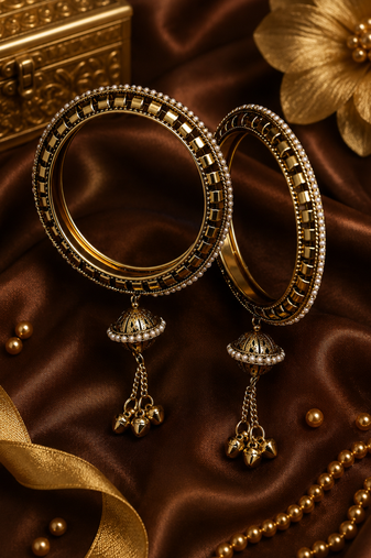 Antique Gold Bangles with Tassels