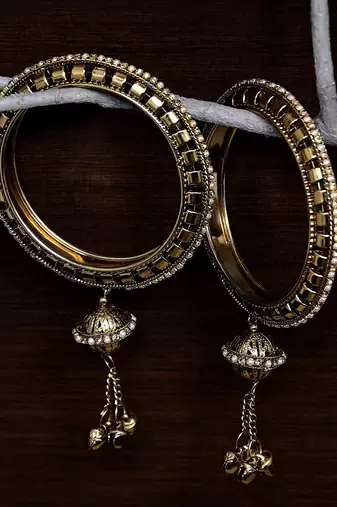 Antique Gold Bangles with Tassels