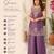 Purple fandy satin embroidered kurta set for women with palazzo dupatta