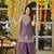 Purple fandy satin embroidered kurta set for women with palazzo dupatta