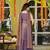 Purple fandy satin embroidered kurta set for women with palazzo dupatta