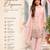 Peach crepe embroidered kurta set for women with pant and dupatta