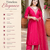 Pink chanderi embroidered kurta set for women with pant and dupatta