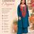 Teal blue crepe embroidered kurta set for women with palazzo