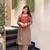 Brown crepe embroidered kurta set for women with palazzo