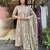 Cream cotton embroidered kurta set for women with pant and dupatta