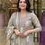 Cream cotton embroidered kurta set for women with pant and dupatta