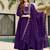 Purple silk blend embroidered kurta set for women with dupatta and pant