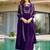 Purple silk blend embroidered kurta set for women with dupatta and pant