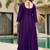 Purple silk blend embroidered kurta set for women with dupatta and pant