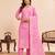 Pink cotton printed kurta set for women with dupatta and pant