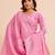 Pink cotton printed kurta set for women with dupatta and pant