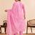 Pink cotton printed kurta set for women with dupatta and pant